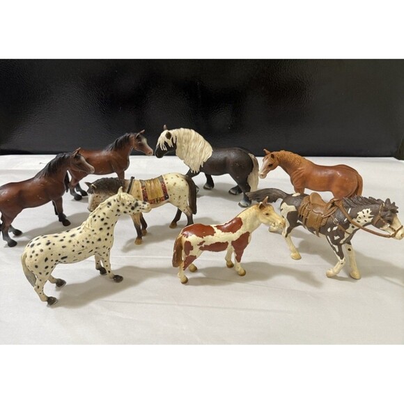 Schleich Other - Lot of 8 VTG Schleich Horses Toy Figures Mixed Breeds Years 1998-2009 Retired